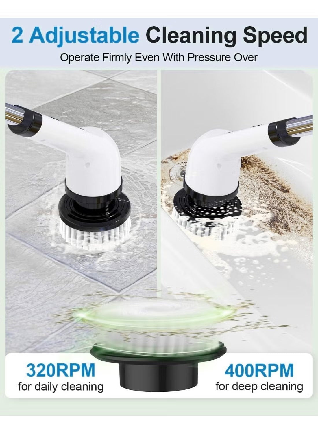 Multi-Surface Cordless Spin Cleaning Brush speed